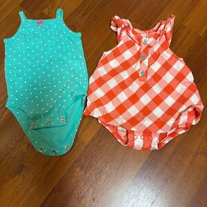 Carter's 2 sleeveless 3 month Baby Onesie